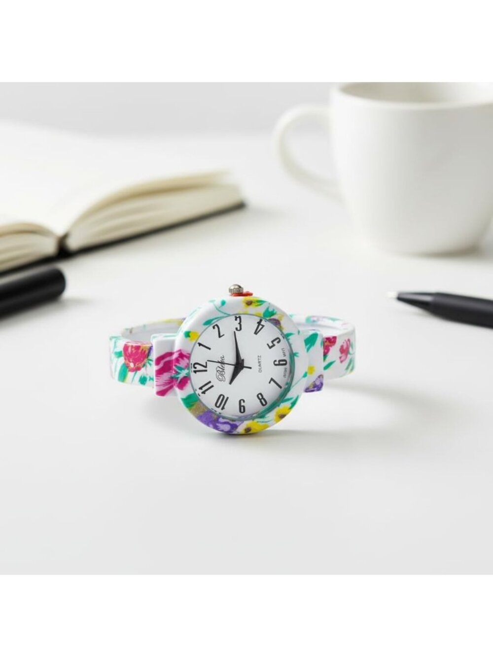 Women's Multi Elegant Flower Design Bracelet Cuff Bangle Fashion Wrist Watches - Picture 4 of 7